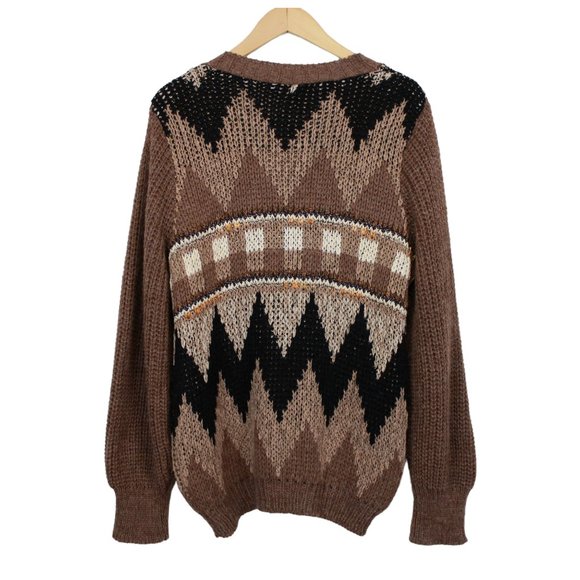 Vango Paris Vintage Tan Grandpa Knit Cardigan - Picture 2 of 12